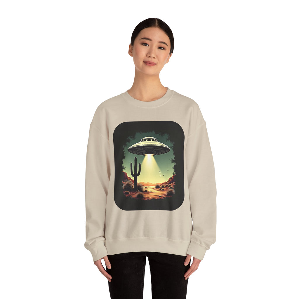 UFO Desert Abduction Crewneck Sweatshirt