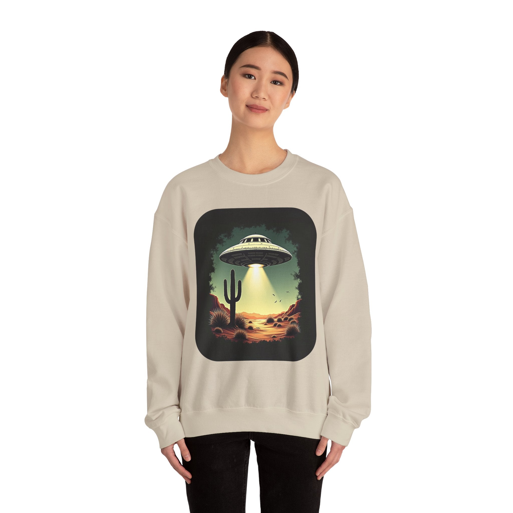 UFO Desert Abduction Crewneck Sweatshirt