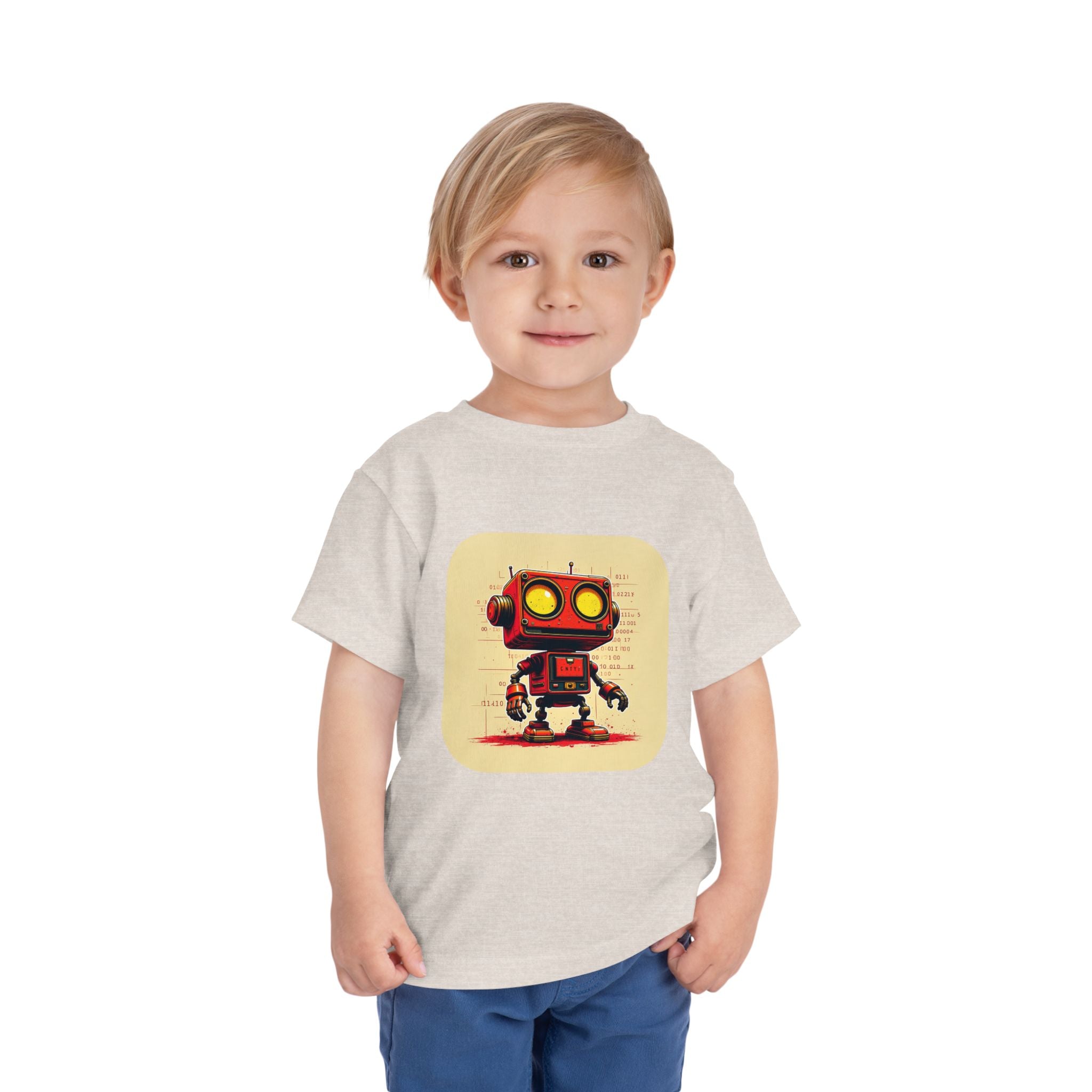 Retro Red Robot Toddler Tee — Cute Vintage Robot Graphic Shirt