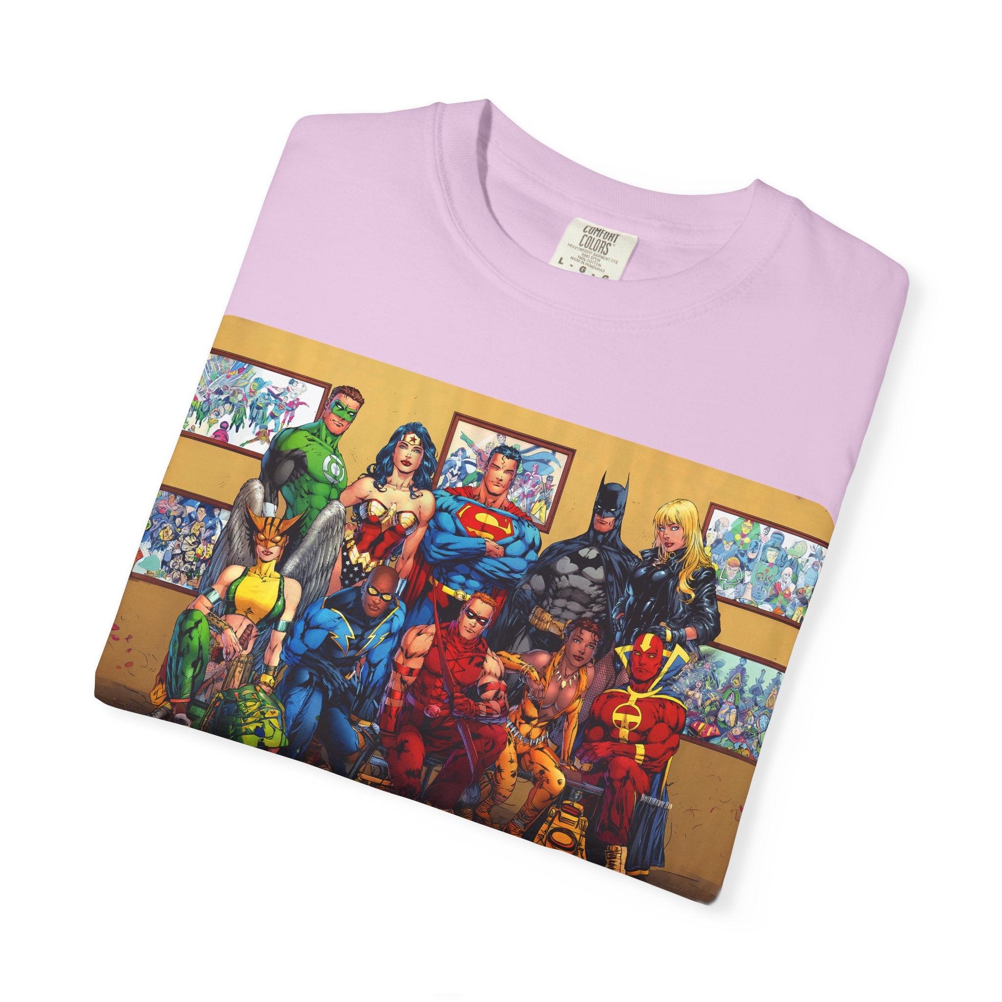 Superhero Team Photo T-Shirt — Vintage Comic Group Graphic Tee