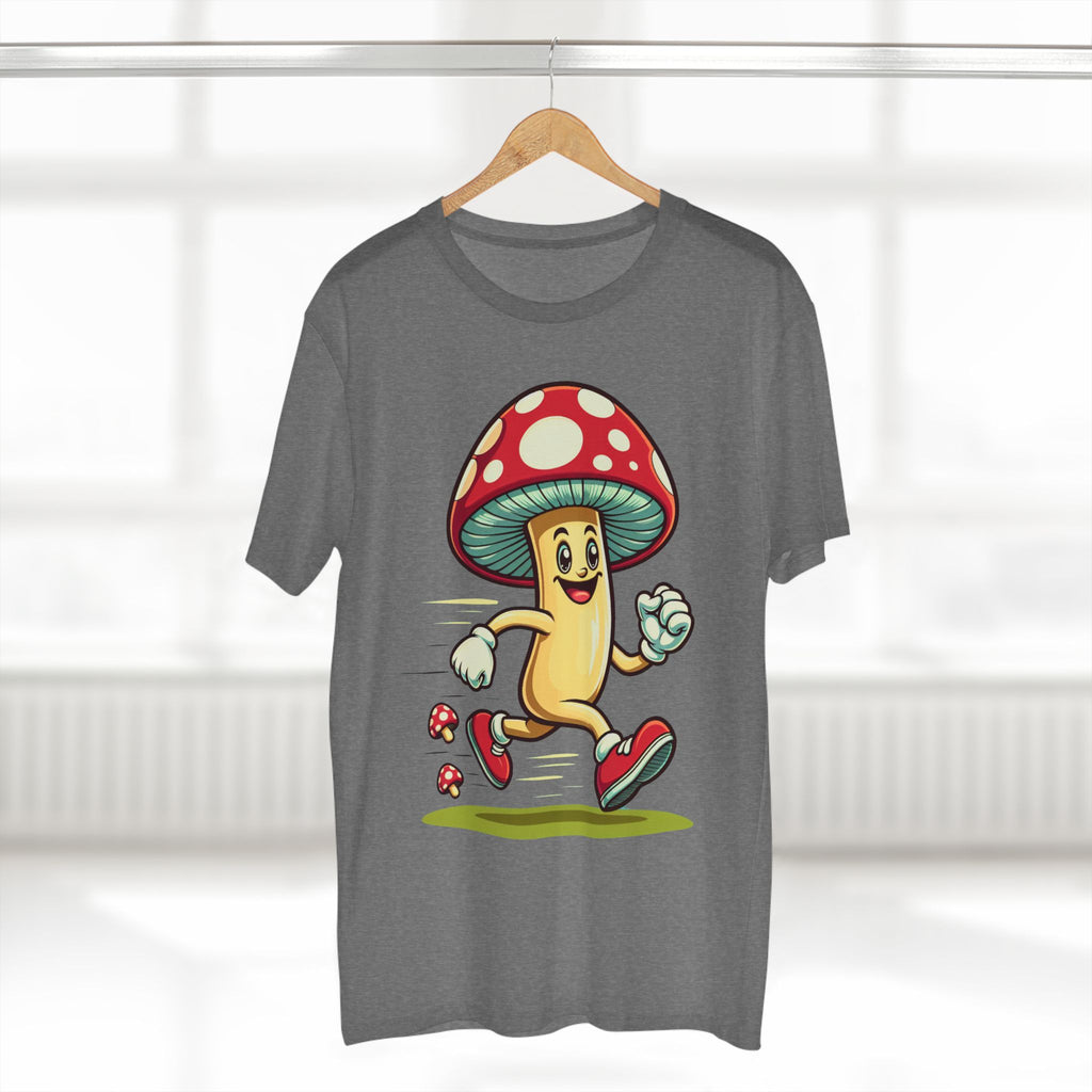 Happy Mushroom Running T-Shirt – Cute Retro Mushroom Character Tee