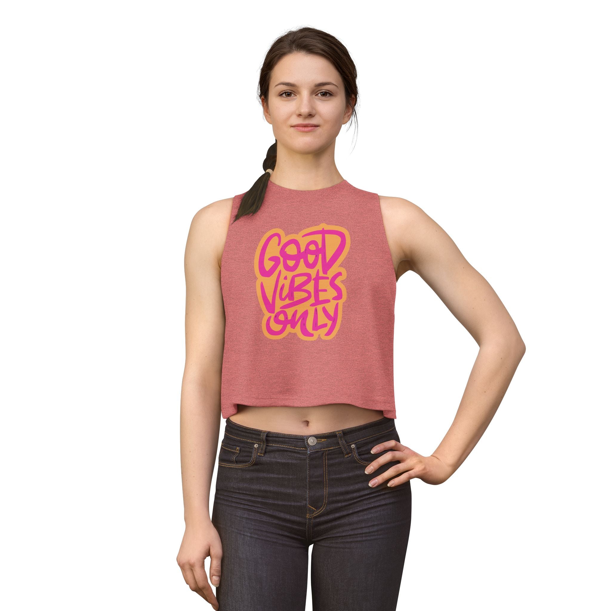 Good Vibes Only Crop Top - Women's Positive Graphic Tank