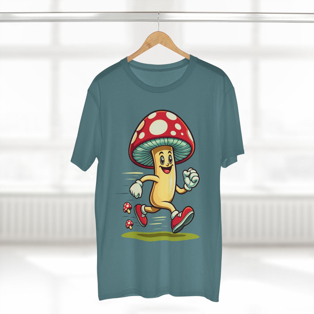 Happy Mushroom Running T-Shirt – Cute Retro Mushroom Character Tee
