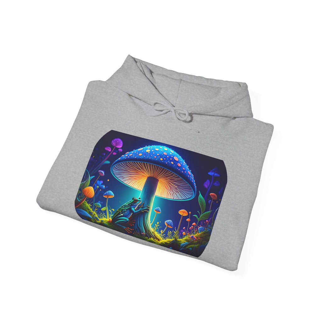 Psychedelic Mushroom Hoodie – Neon Fantasy Forest Graphic Sweatshirt
