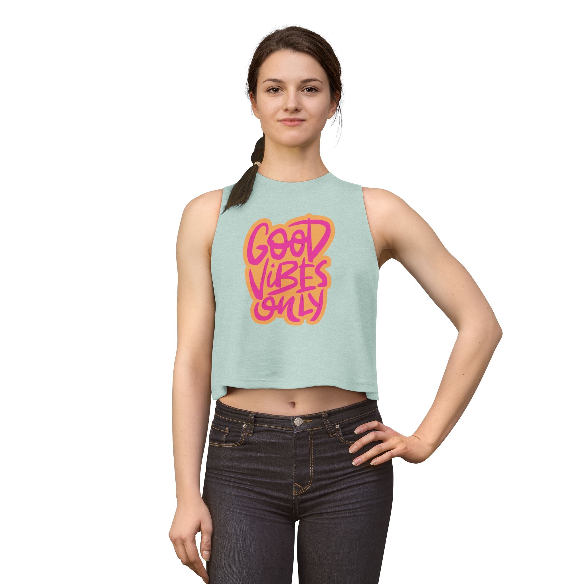 Good Vibes Only Crop Top - Women's Positive Graphic Tank