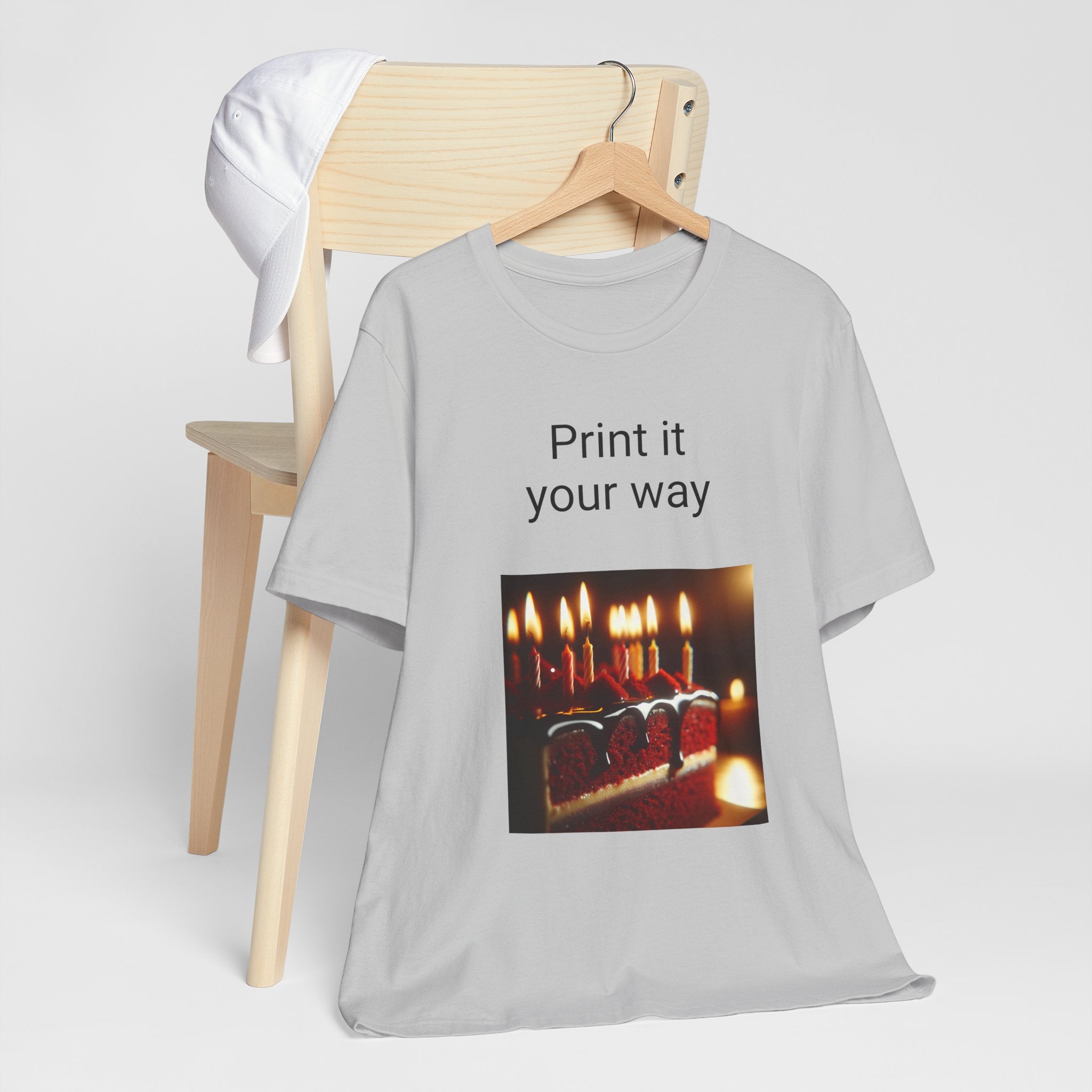 Birthday Cake Tee — "Print it your way" Candle Design