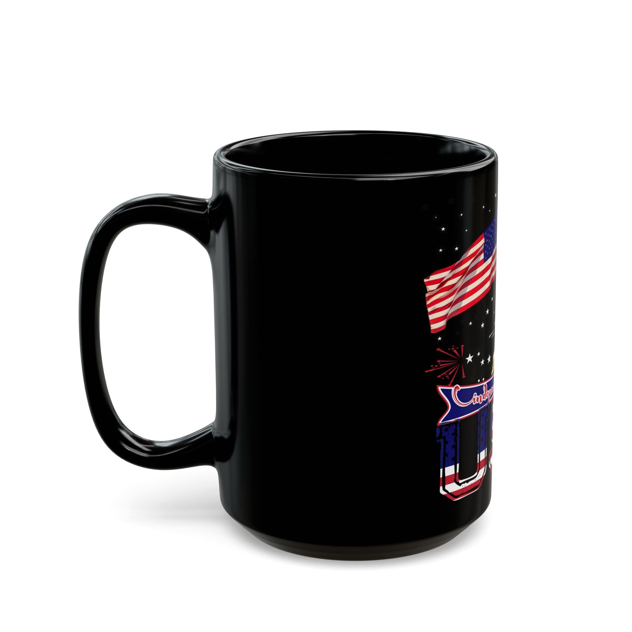 USA 250th Anniversary Black Mug — 250 Years of Independence Patriotic Coffee Cup