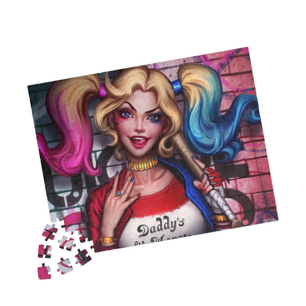 Harlequin Girl Pop Art Puzzle — 'Daddy's Lil Monster' Character Jigsaw