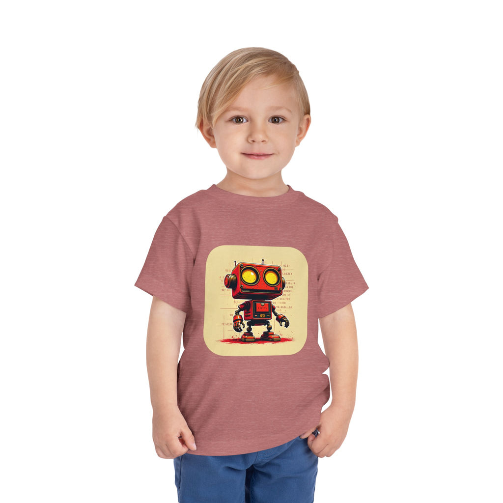 Retro Red Robot Toddler Tee — Cute Vintage Robot Graphic Shirt