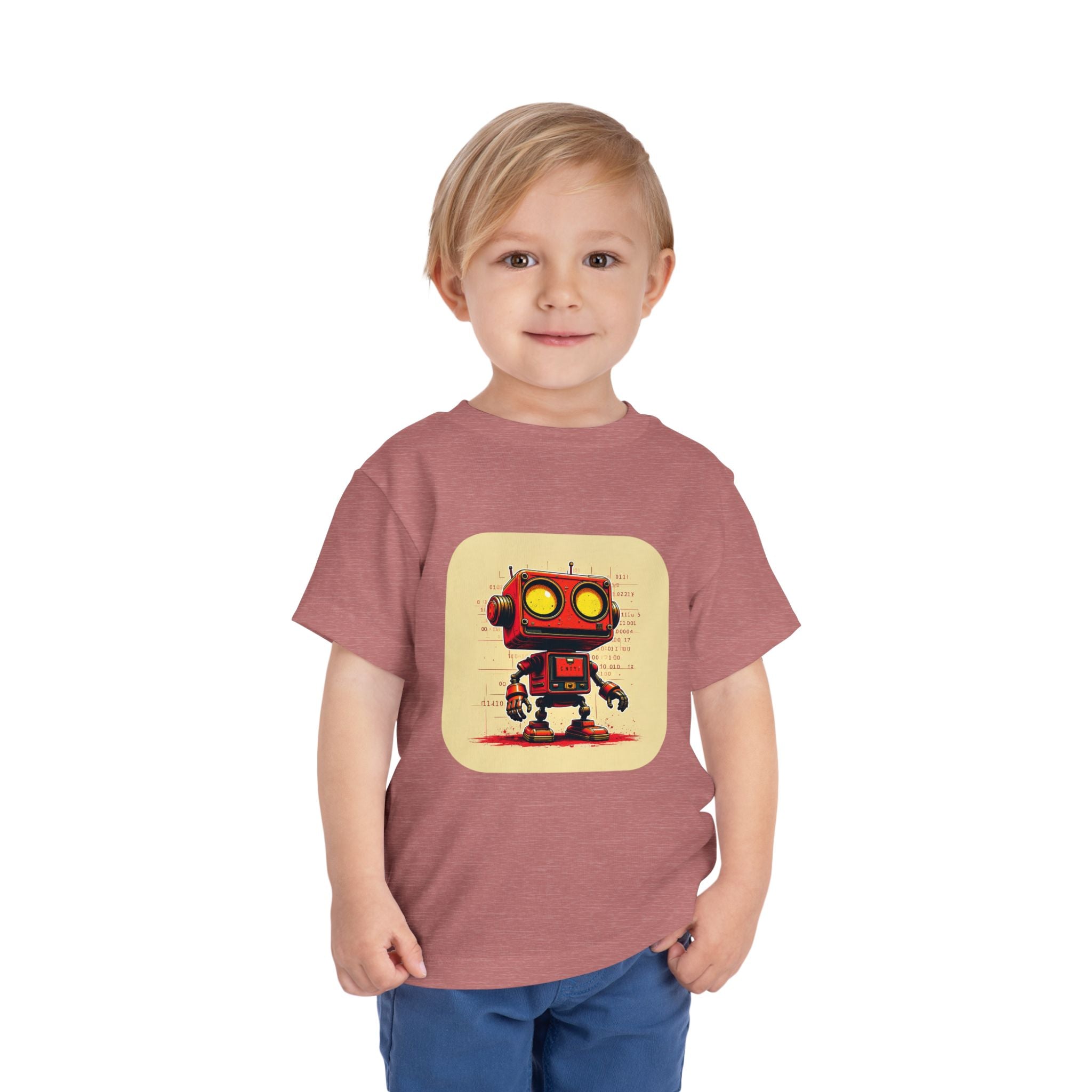 Retro Red Robot Toddler Tee — Cute Vintage Robot Graphic Shirt