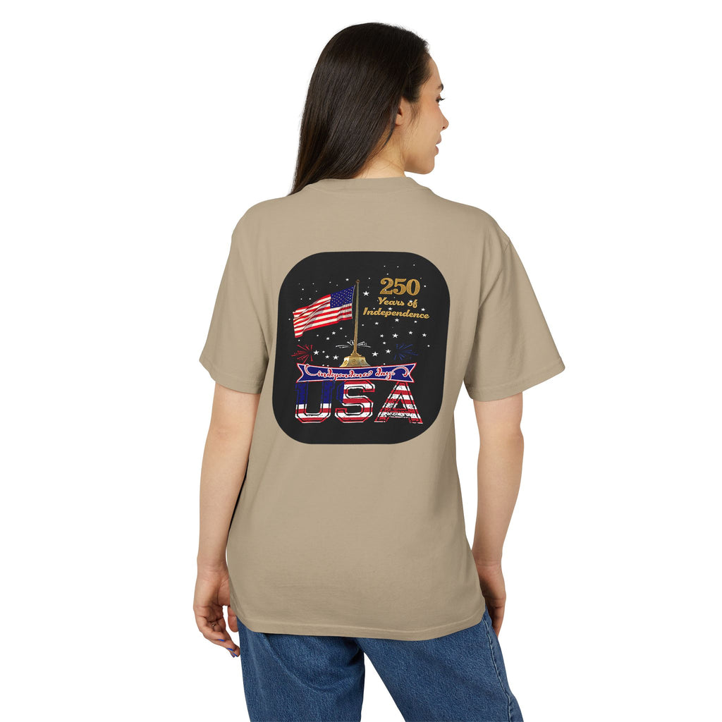 USA 250th Anniversary T-Shirt — Patriotic Flag Fourth of July Tee