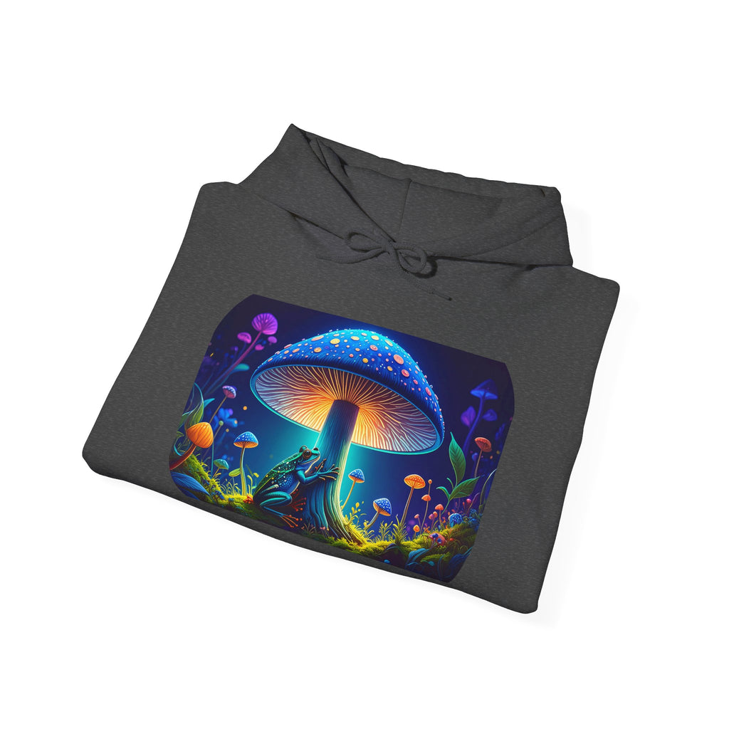 Psychedelic Mushroom Hoodie – Neon Fantasy Forest Graphic Sweatshirt