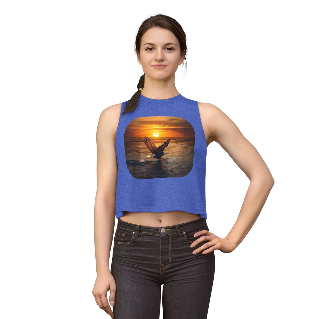 Sunset Seagull Crop Top – Beach Vibes Women's Tank