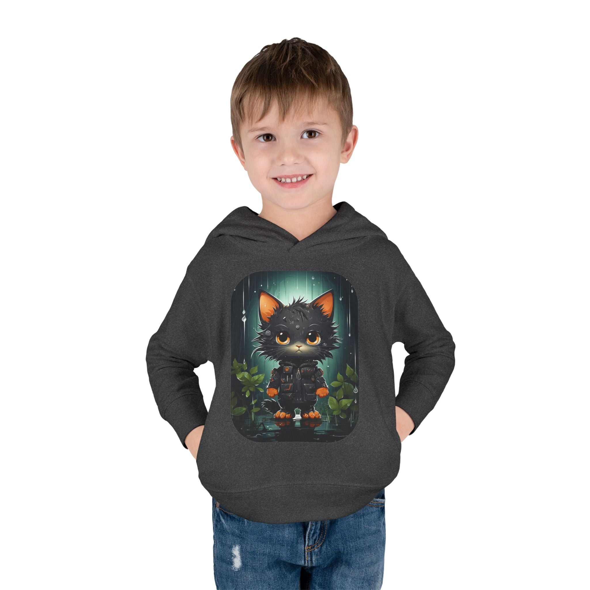 Toddler Hoodie — Cute Forest Black Cat Pullover