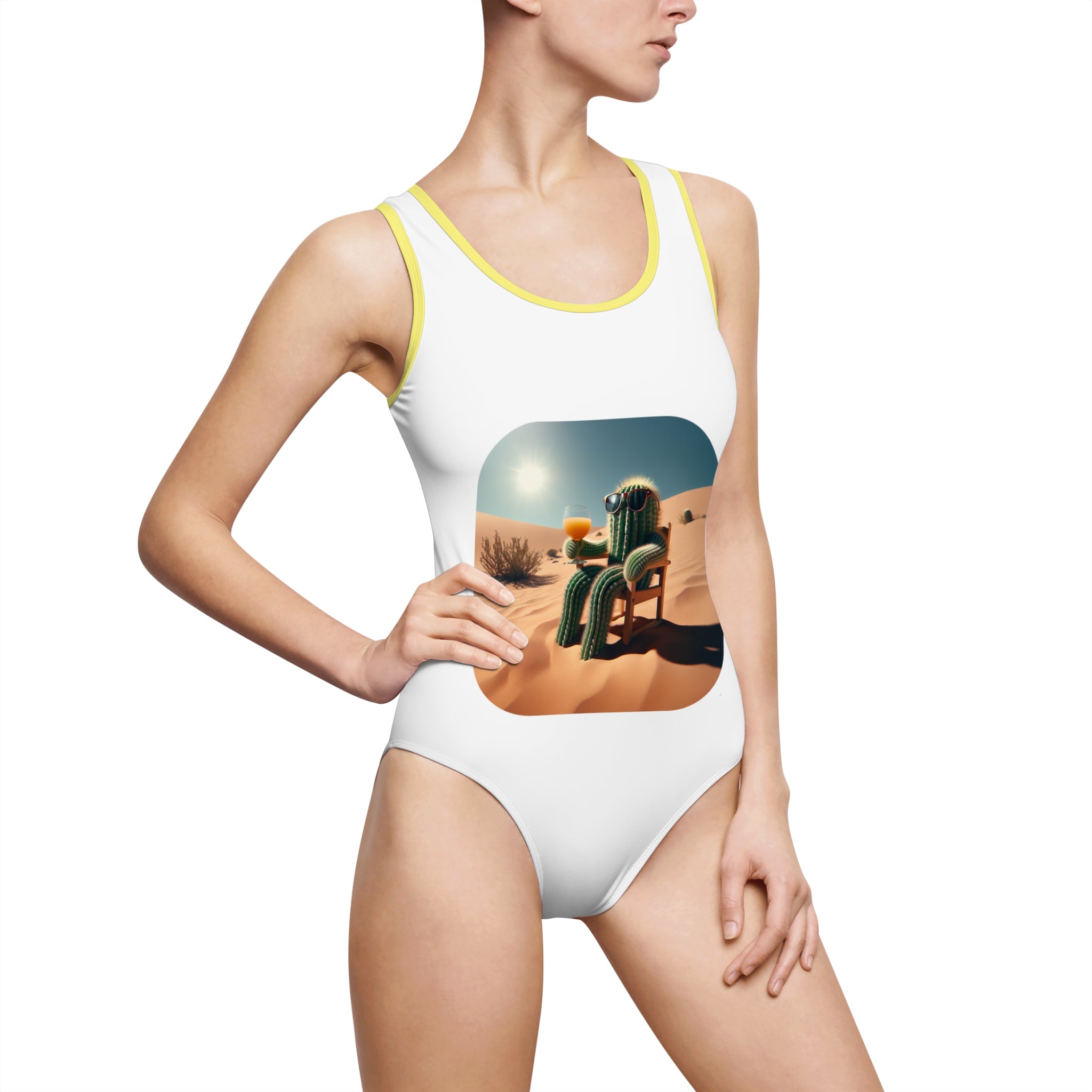 One-Piece Swimsuit — Sunset Desert Cactus Print