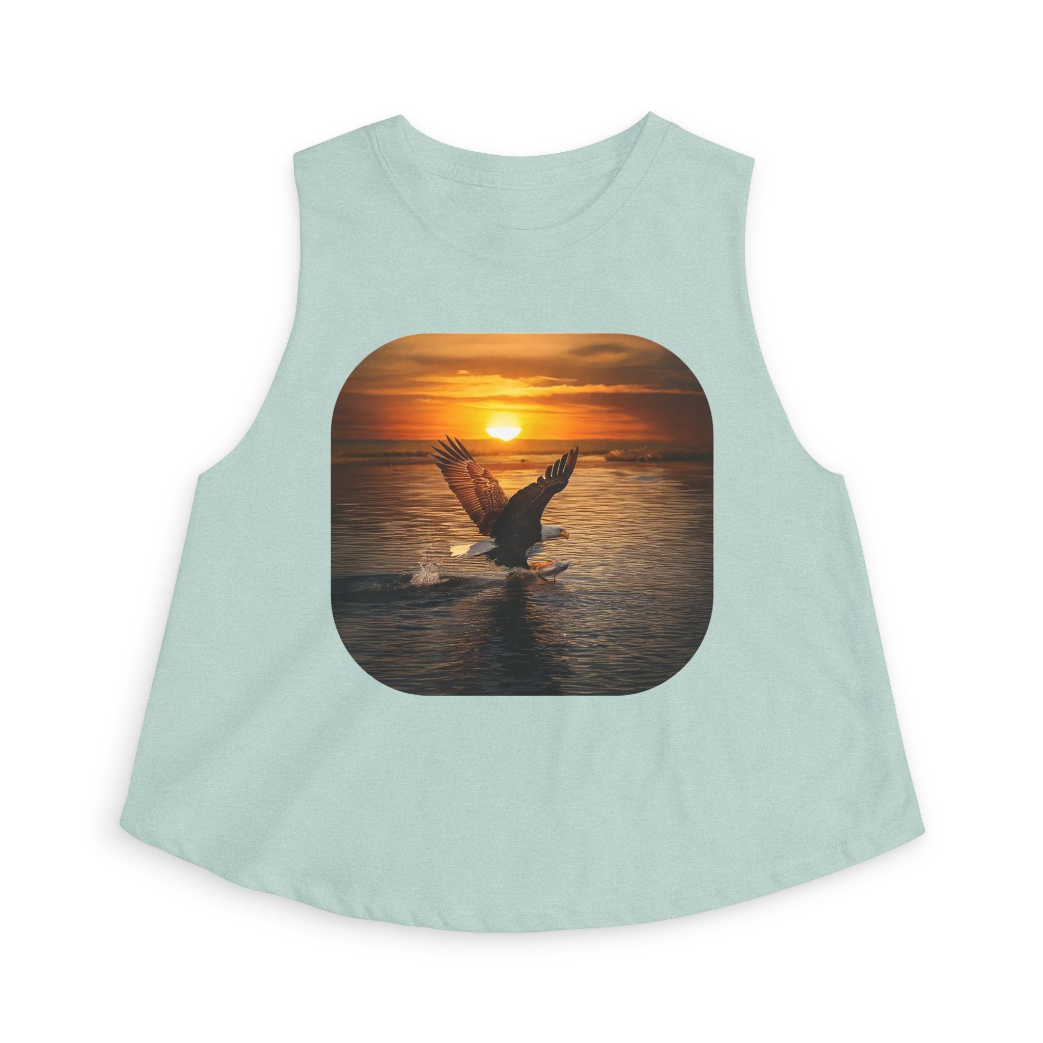 Sunset Seagull Crop Top – Beach Vibes Women's Tank