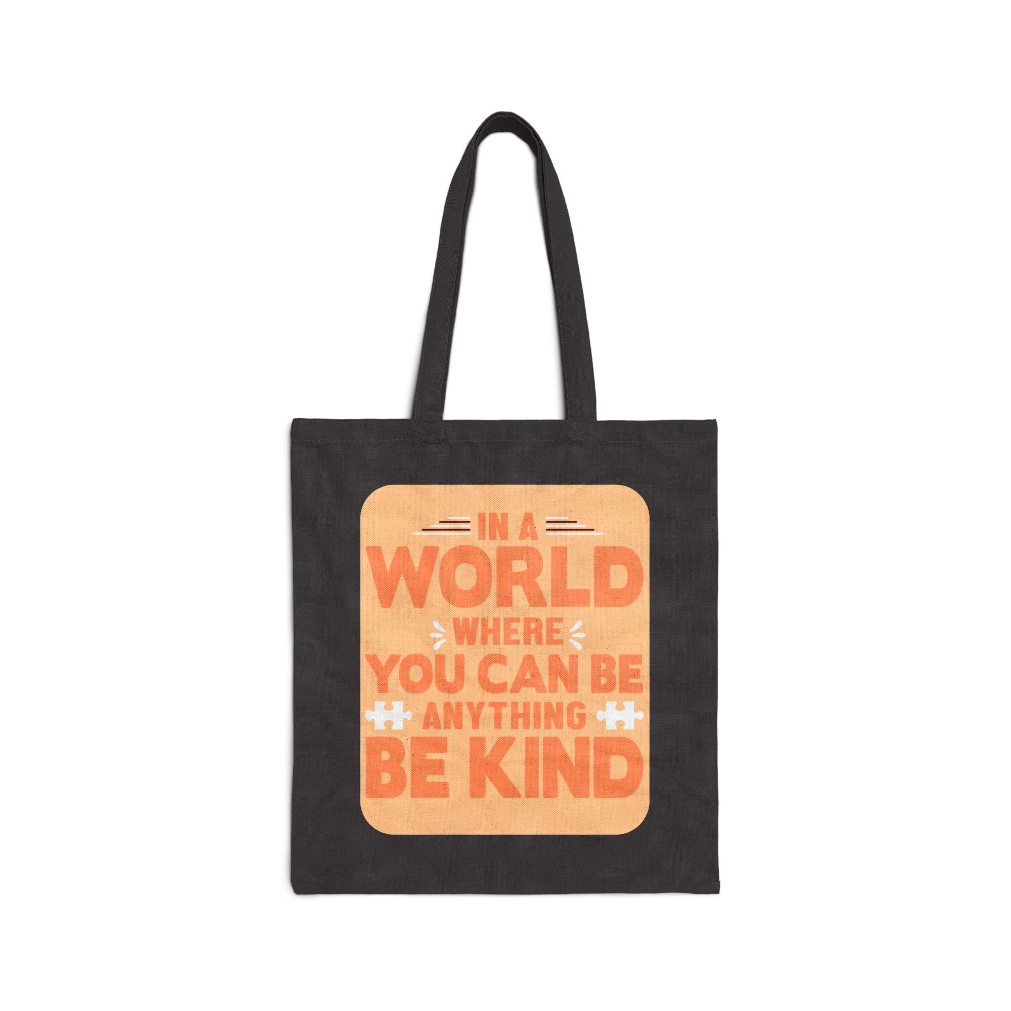 Canvas Tote Bag — "Be Kind" Inspirational Reusable Shopper