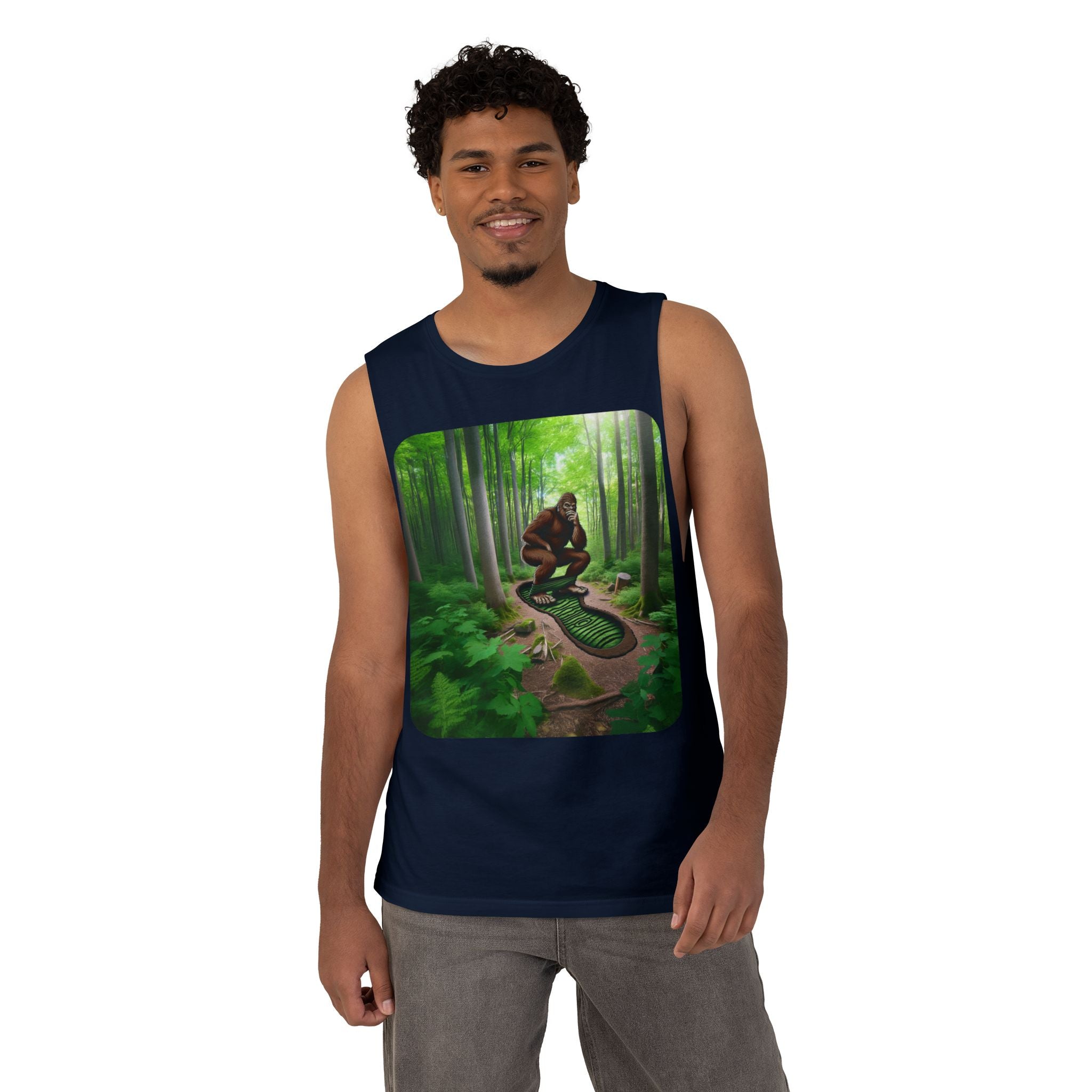 Bigfoot Forest Tank Top — Sasquatch Woodland Graphic Tank