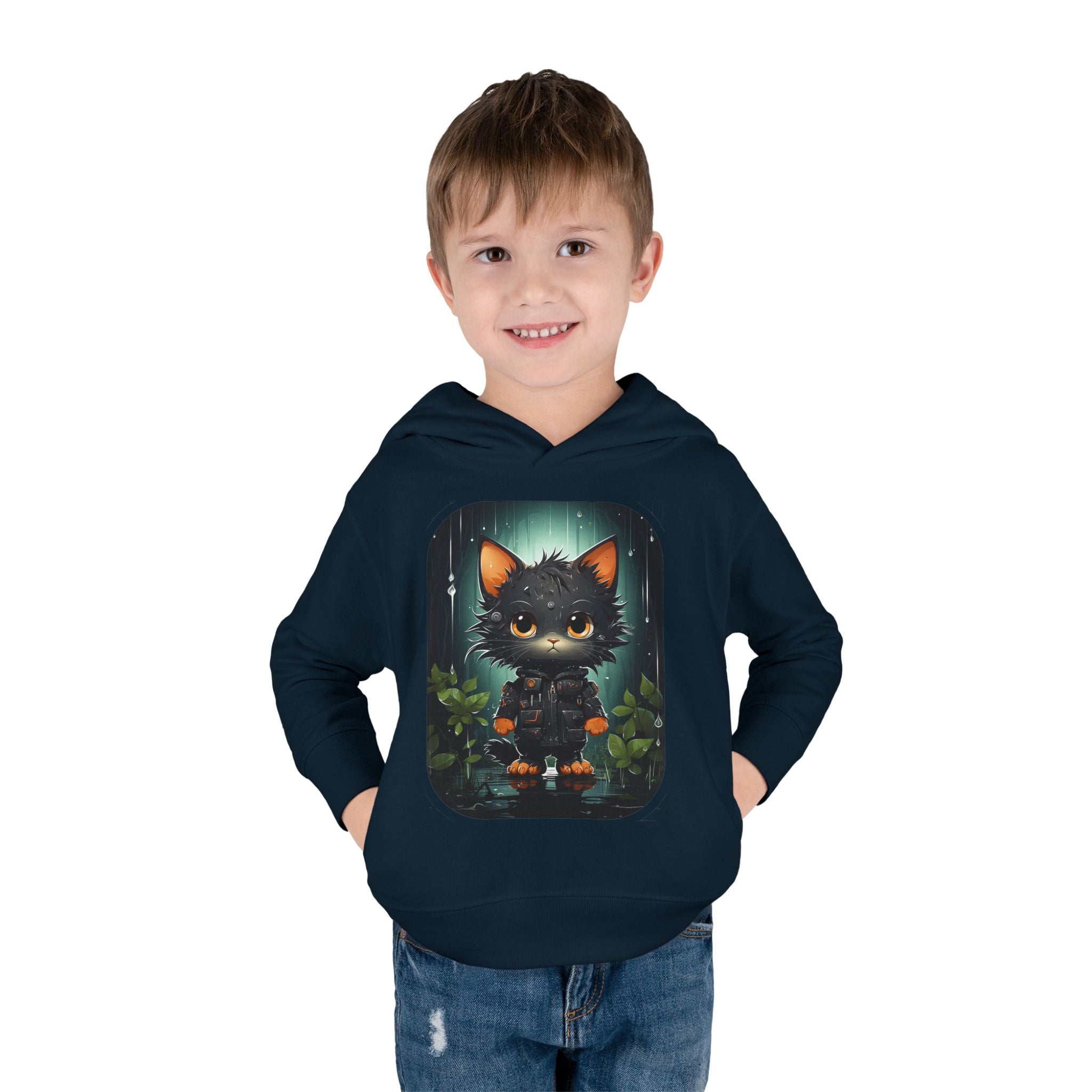 Toddler Hoodie — Cute Forest Black Cat Pullover