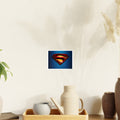Superman Emblem Photo Art Poster — Retro Comic Logo Wall Print
