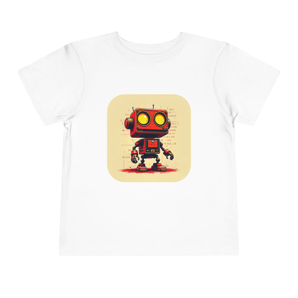 Retro Red Robot Toddler Tee — Cute Vintage Robot Graphic Shirt
