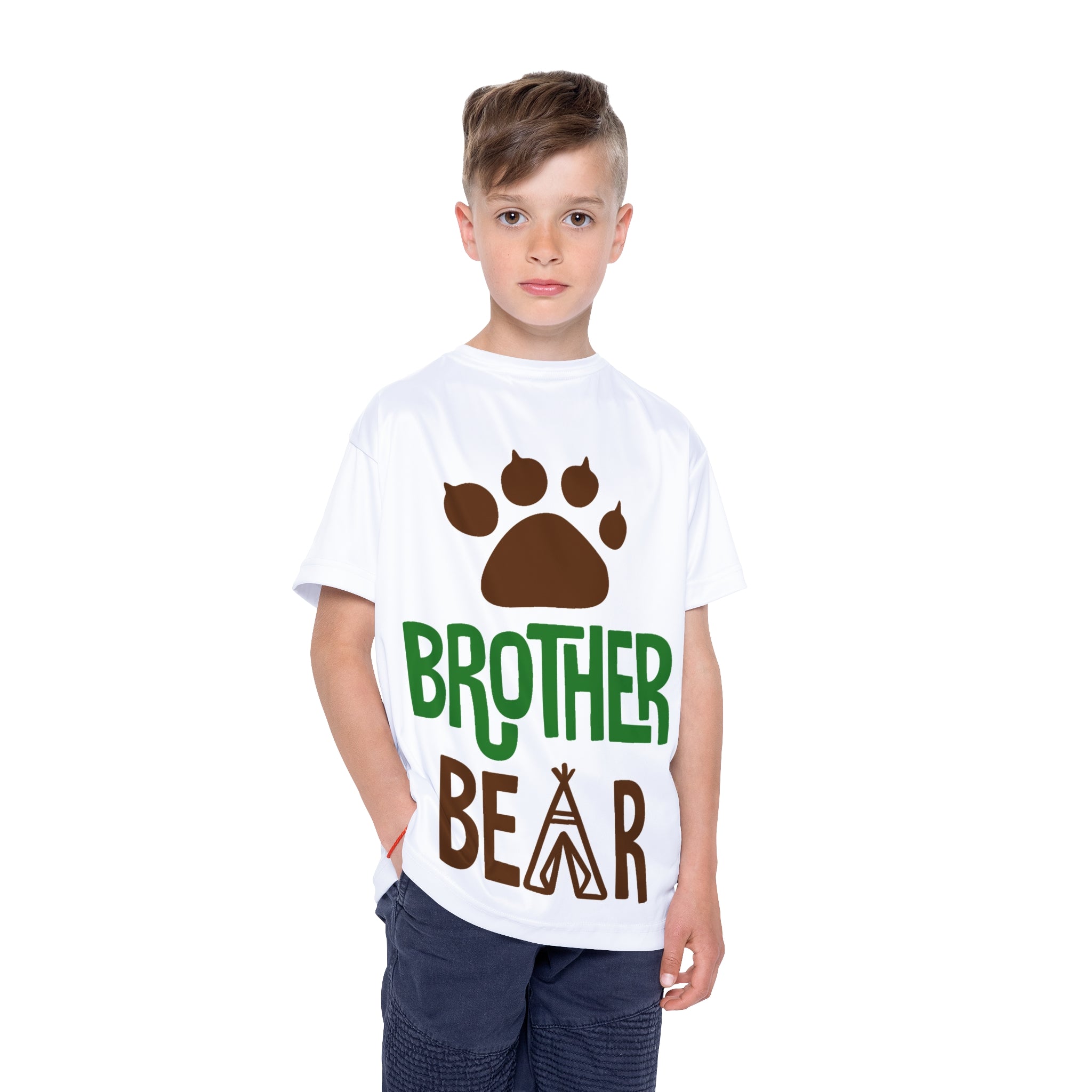 Brother Bear Kids Jersey — Paw Print Camping Tee for Little Brothers