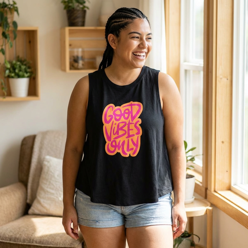 Good Vibes Only Crop Top - Women's Positive Graphic Tank