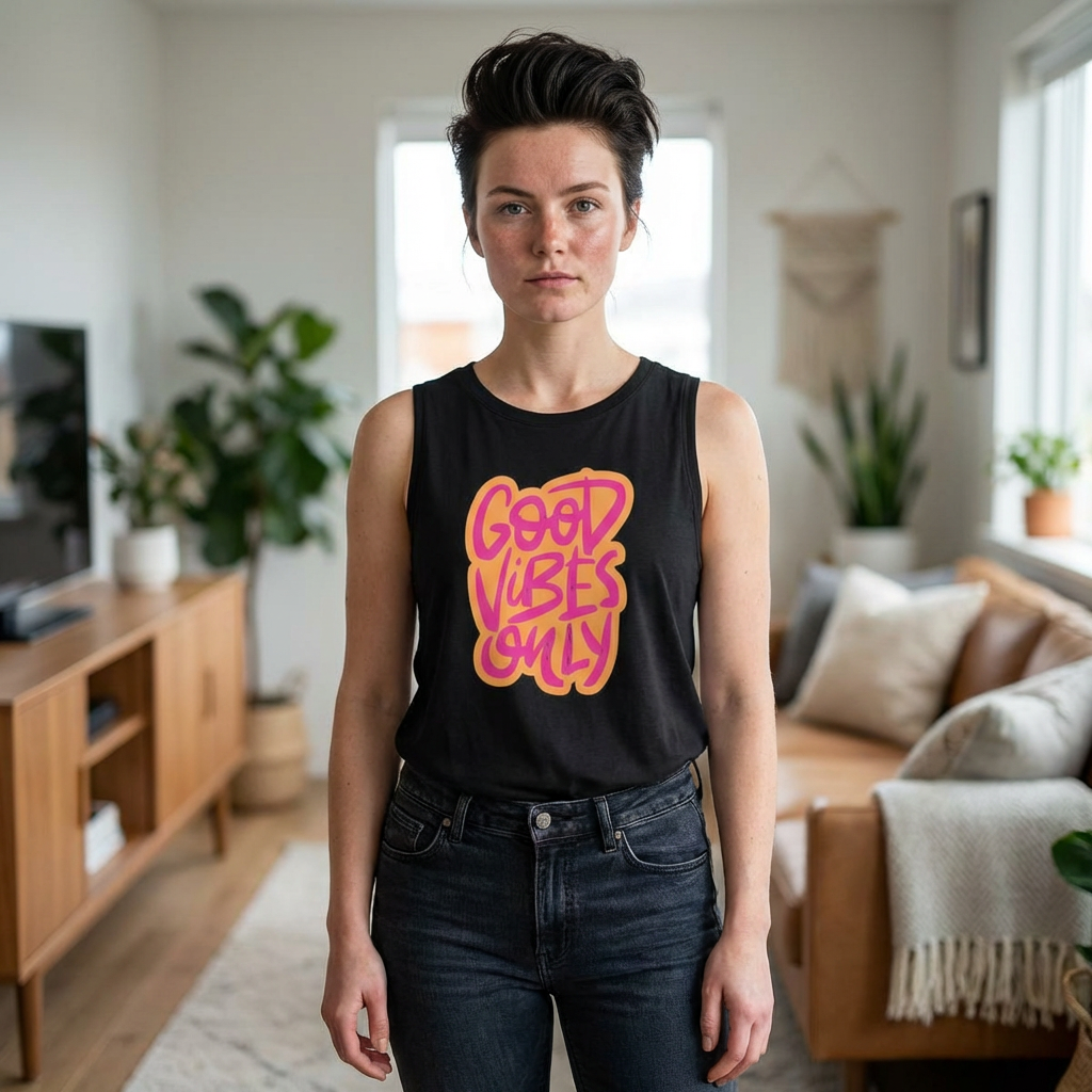 Good Vibes Only Crop Top - Women's Positive Graphic Tank