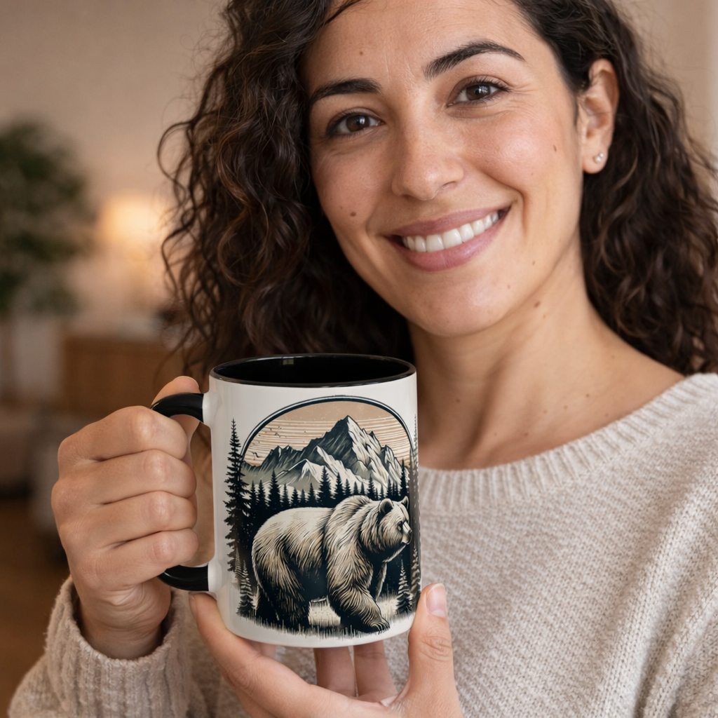 Bear Forest Coffee Mug — Mountain Wildlife Accent Mug (11/15oz)