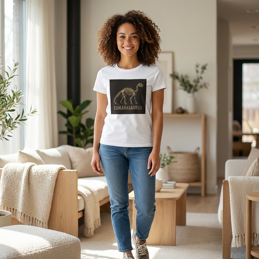 Camarasaurus Kids Sports Jersey – Dinosaur Skeleton Graphic Tee