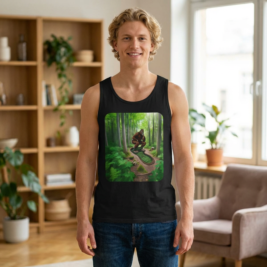 Bigfoot Forest Tank Top — Sasquatch Woodland Graphic Tank