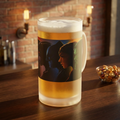Frosted Glass Beer Mug – Retro Sci‑Fi Heroes Profile Artwork