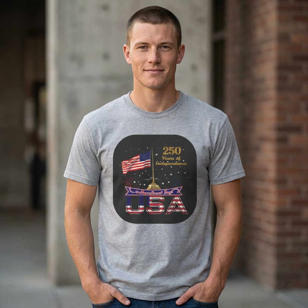USA 250th Independence Graphic Tee — American Flag Bicentennial Celebration T-Shirt
