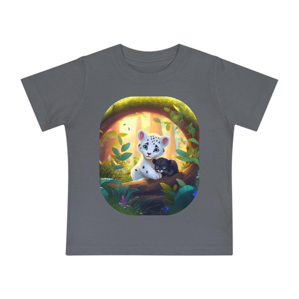 Baby T-Shirt — Forest Cub Illustration Cute Snow Leopard Print