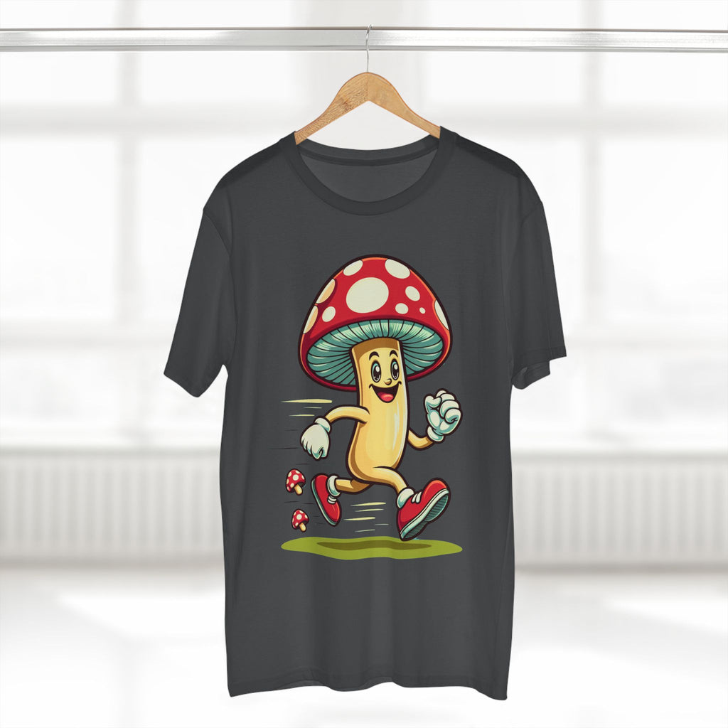 Happy Mushroom Running T-Shirt – Cute Retro Mushroom Character Tee