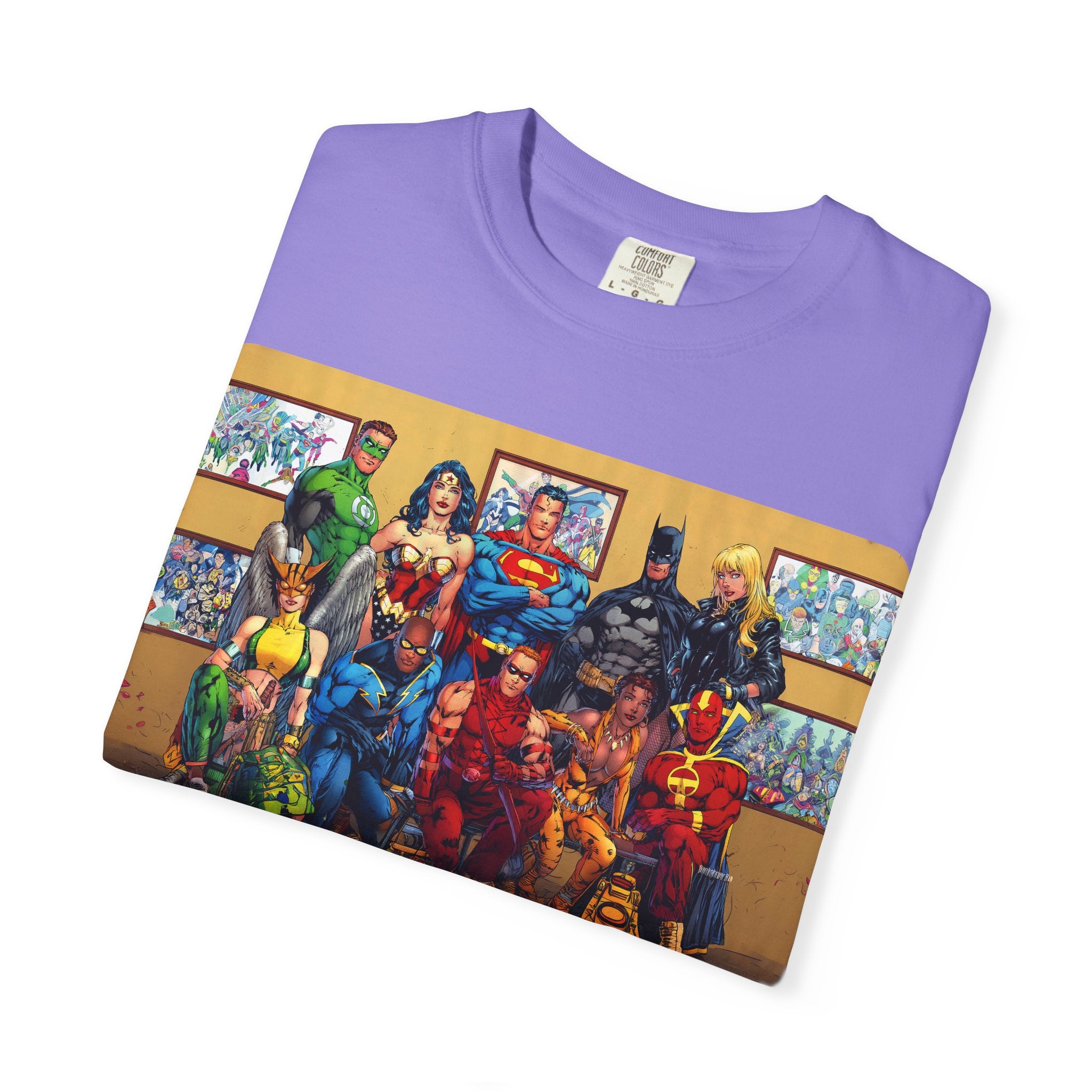 Superhero Team Photo T-Shirt — Vintage Comic Group Graphic Tee