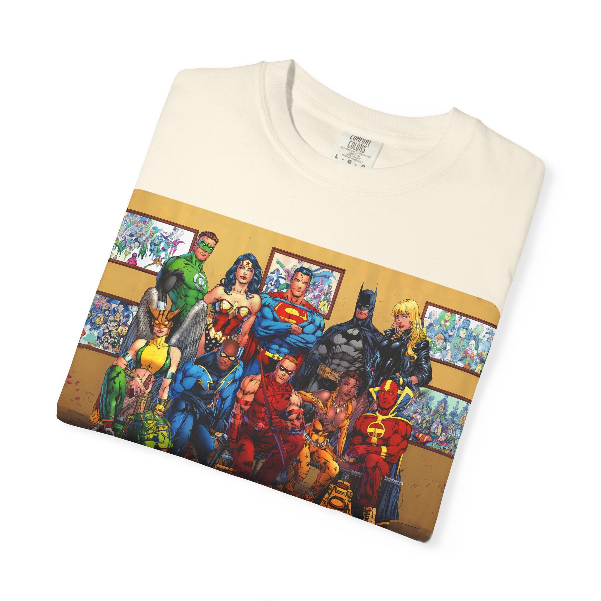 Superhero Team Photo T-Shirt — Vintage Comic Group Graphic Tee