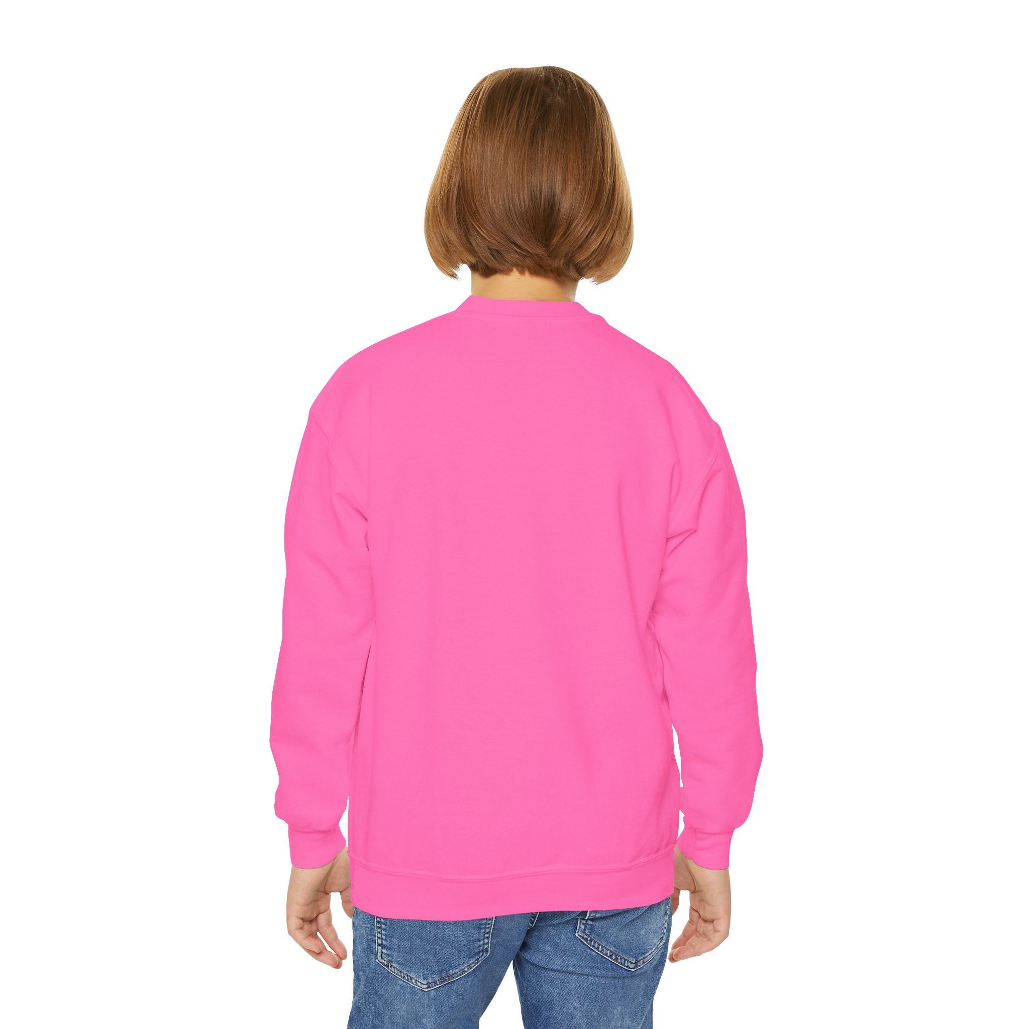 Youth Crewneck Sweatshirt — Neon Mushroom Fantasy Graphic