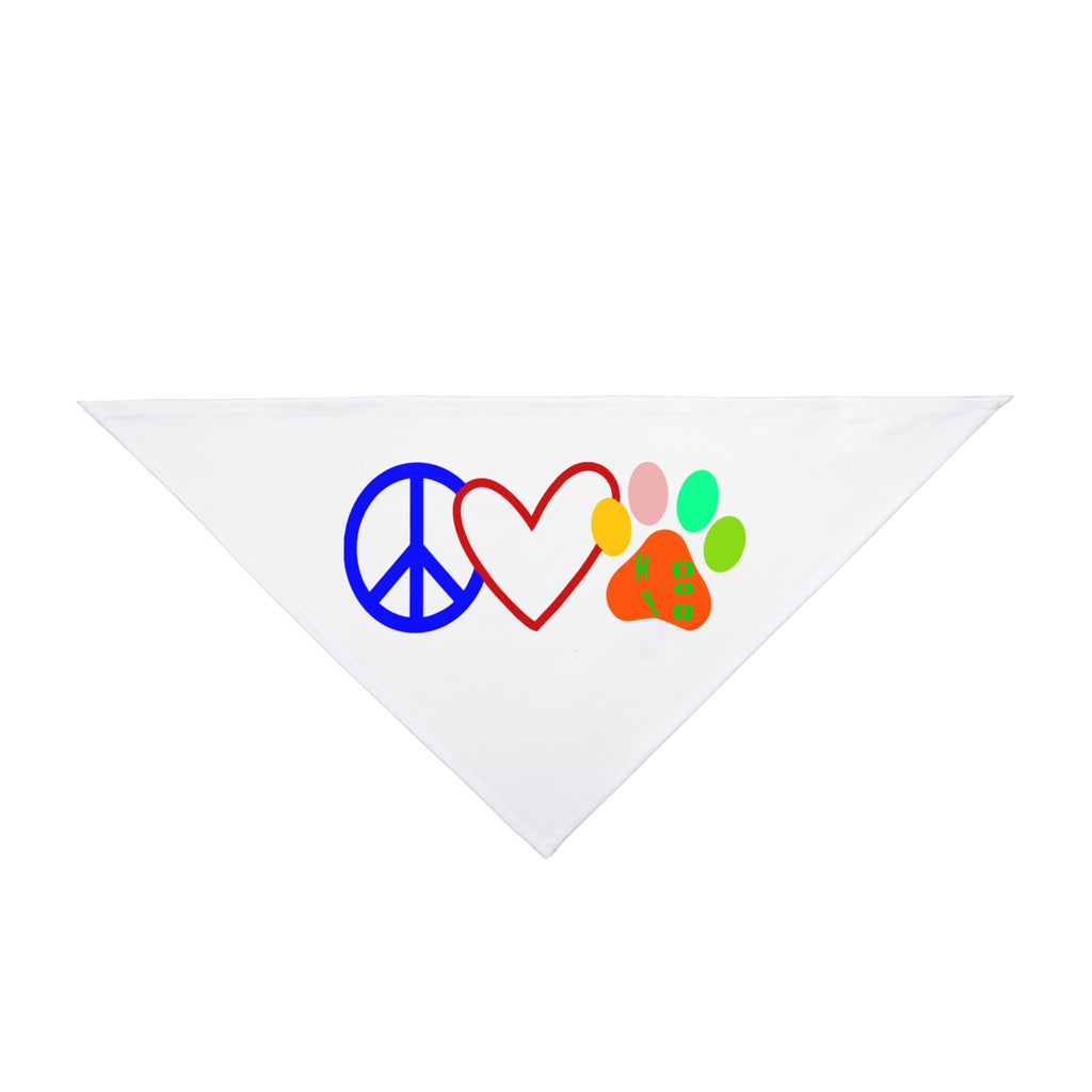 Peace Love Paw Pet Bandana — Colorful Dog & Cat Bandana
