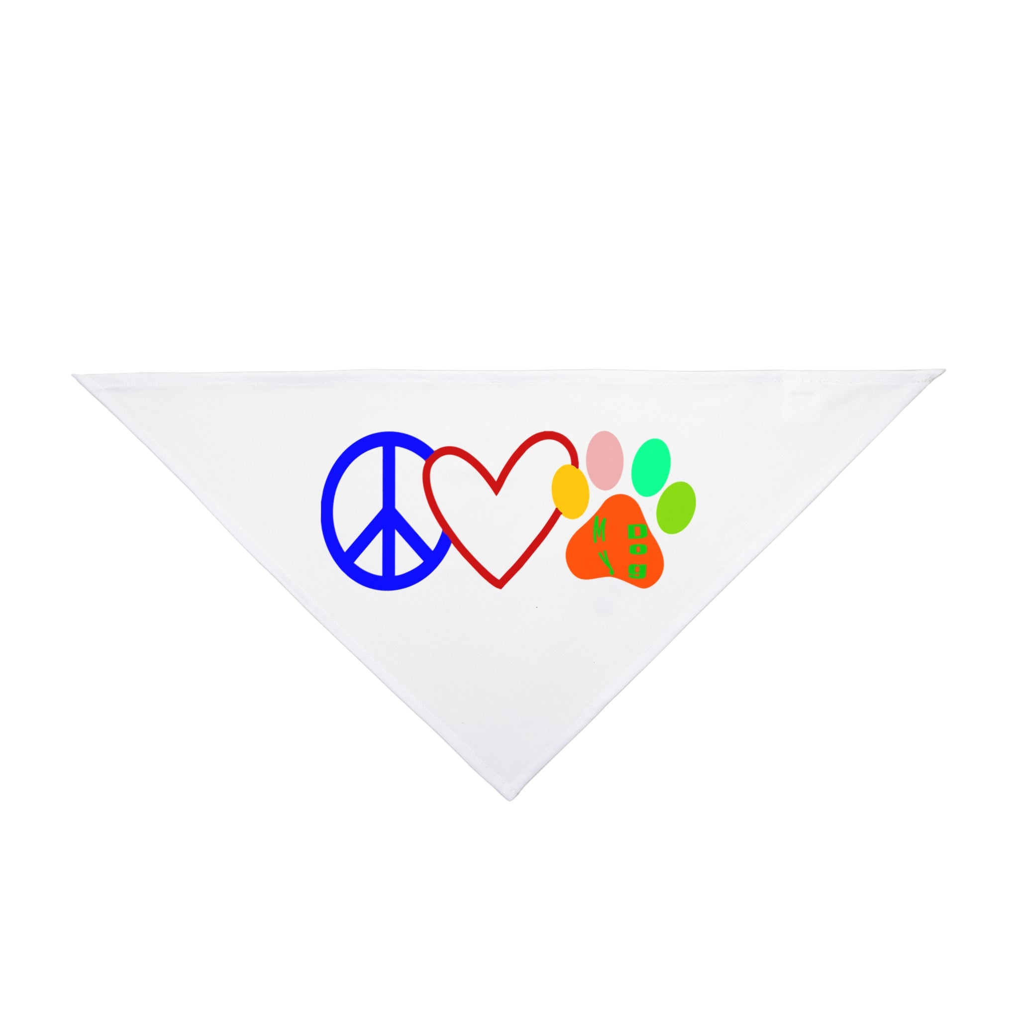 Peace Love Paw Pet Bandana — Colorful Dog & Cat Bandana