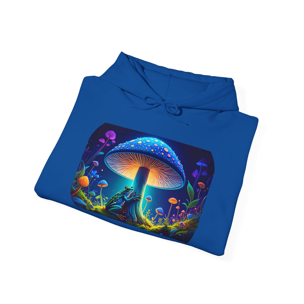 Psychedelic Mushroom Hoodie – Neon Fantasy Forest Graphic Sweatshirt