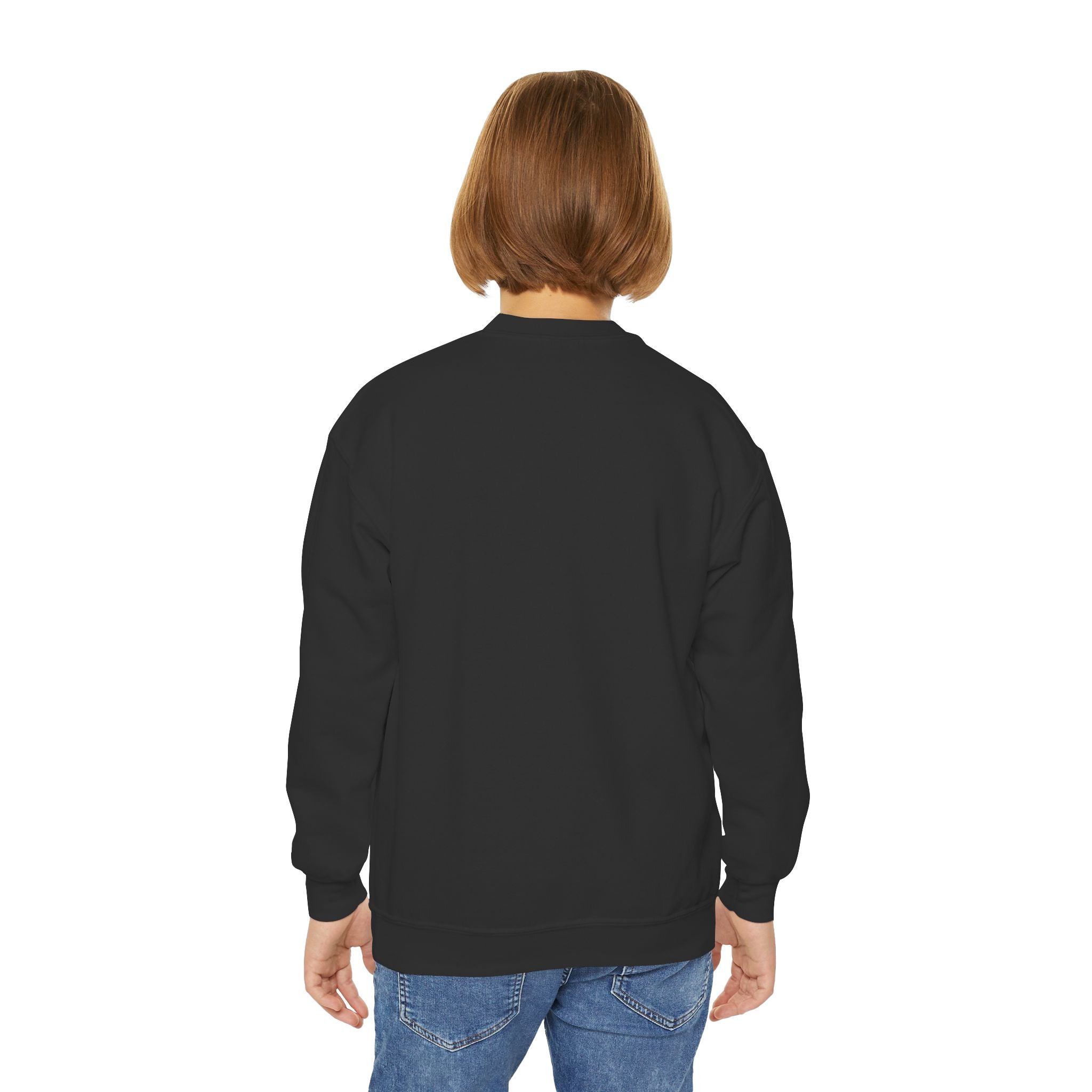 Youth Crewneck Sweatshirt — Neon Mushroom Fantasy Graphic