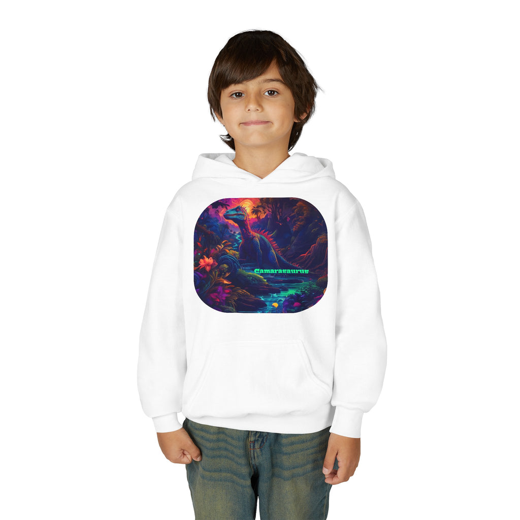 Youth Hoodie — Neon Cyber Jungle Graphic "CONSUMER"