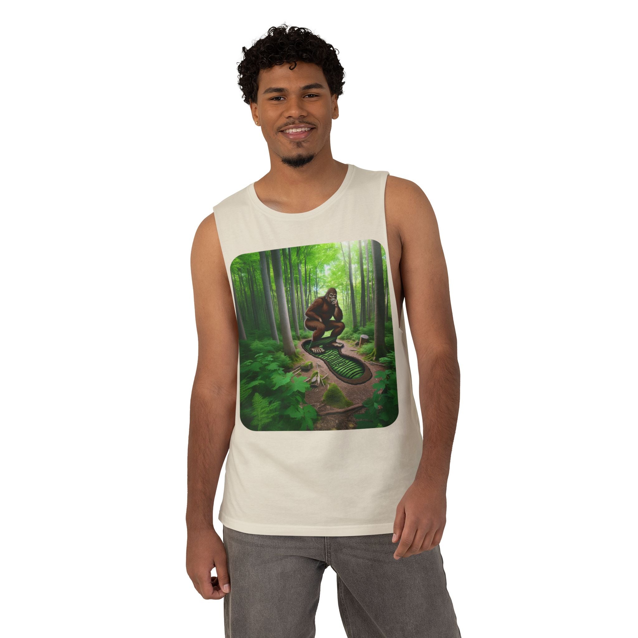 Bigfoot Forest Tank Top — Sasquatch Woodland Graphic Tank
