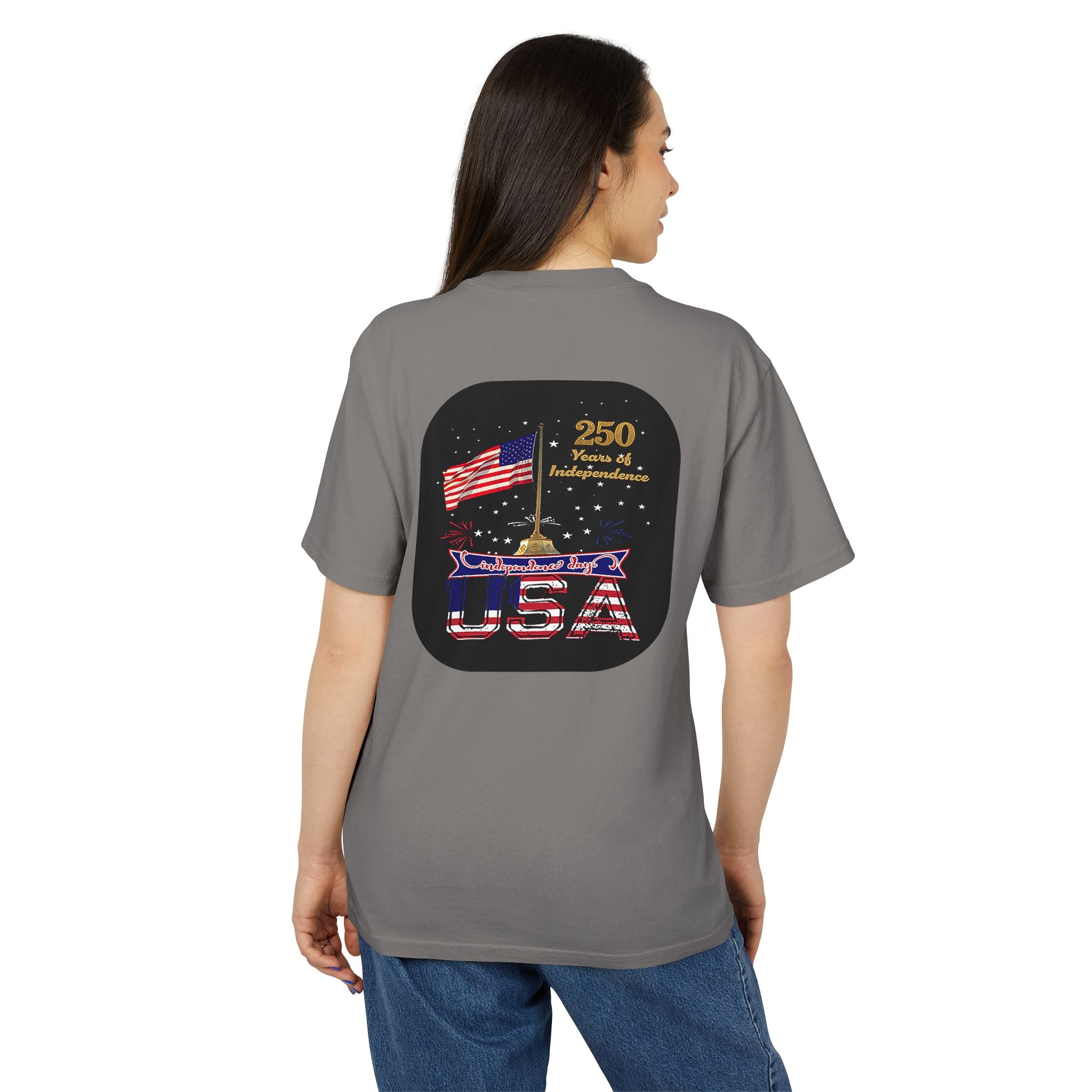 USA 250th Anniversary T-Shirt — Patriotic Flag Fourth of July Tee