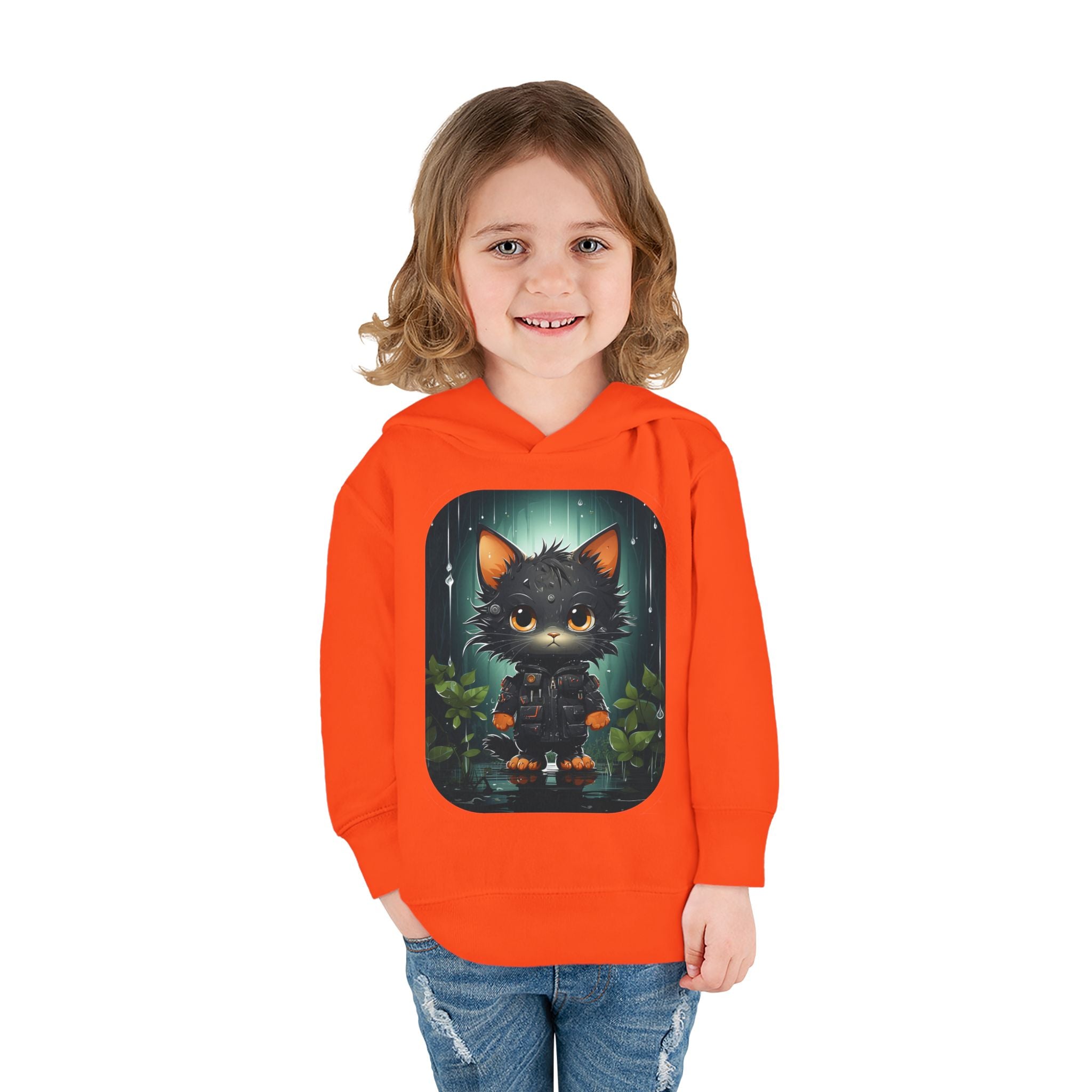 Toddler Hoodie — Cute Forest Black Cat Pullover