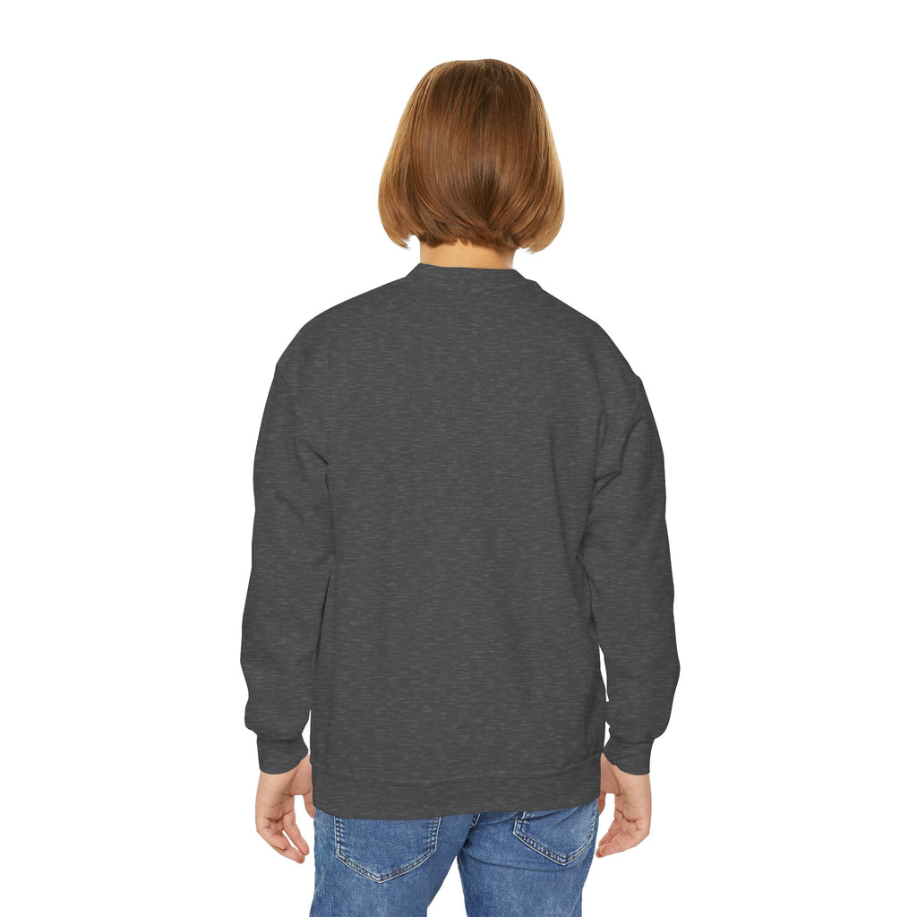 Youth Crewneck Sweatshirt — Neon Mushroom Fantasy Graphic