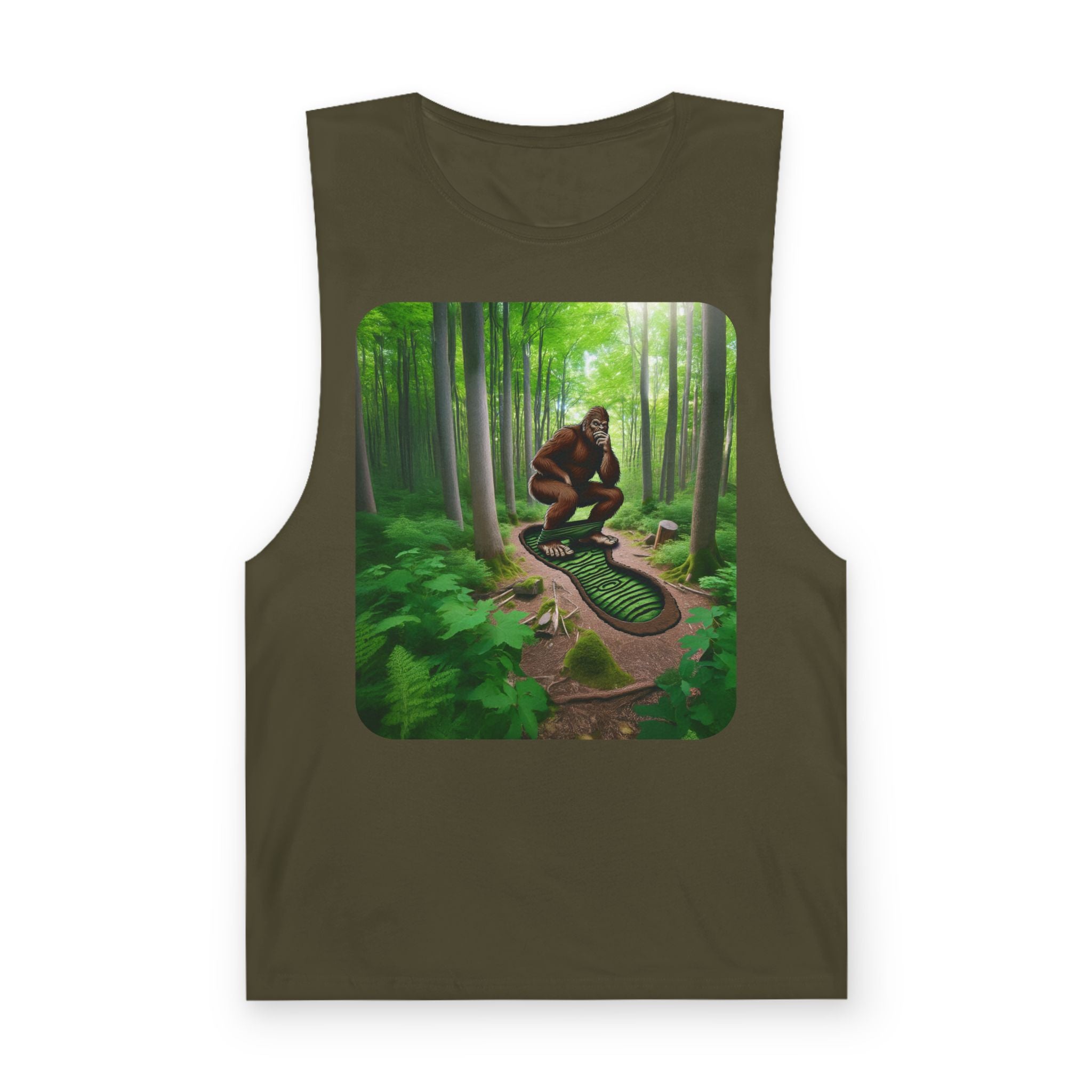 Bigfoot Forest Tank Top — Sasquatch Woodland Graphic Tank