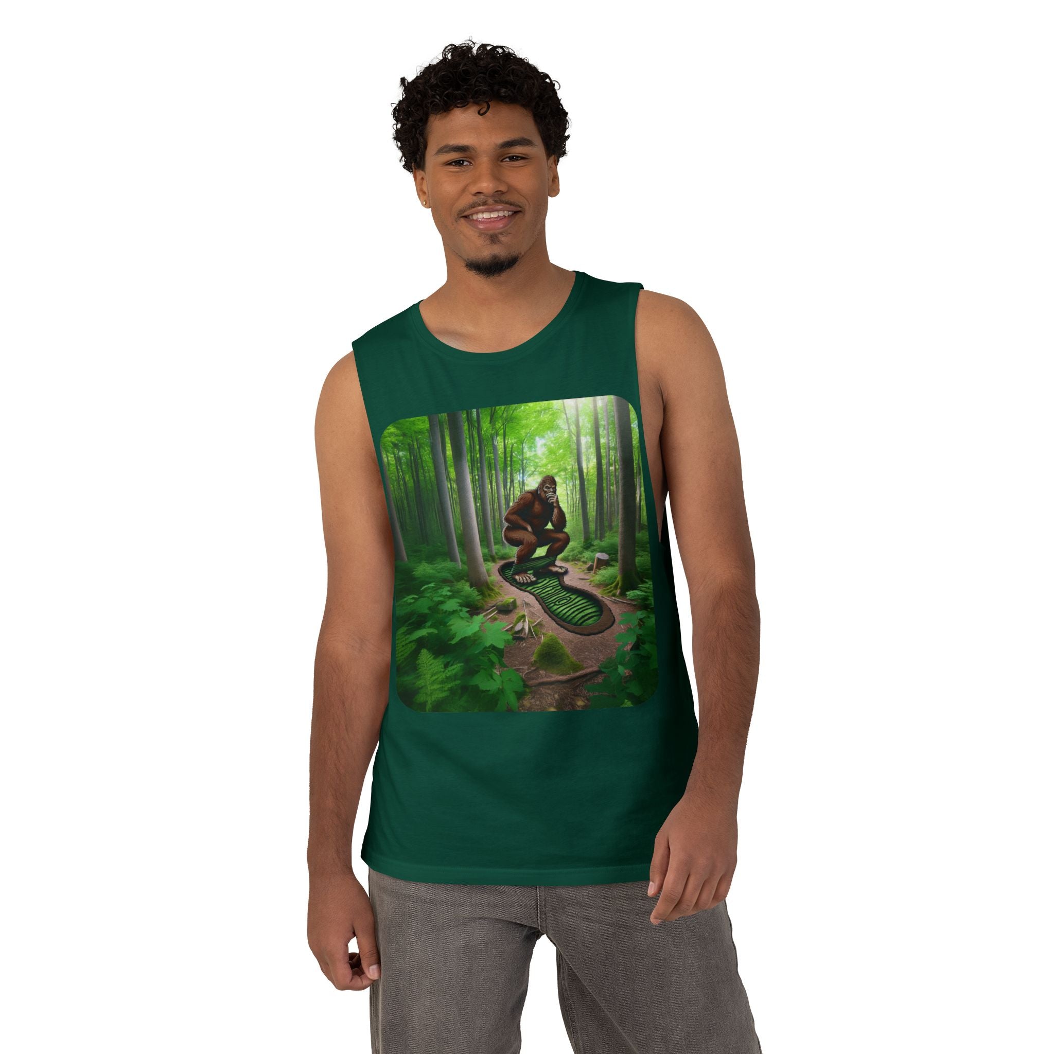 Bigfoot Forest Tank Top — Sasquatch Woodland Graphic Tank