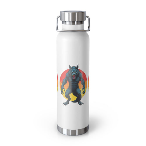 22oz Insulated Water Bottle — Retro Werewolf Graphic, Double-Wall Vacuum Flask